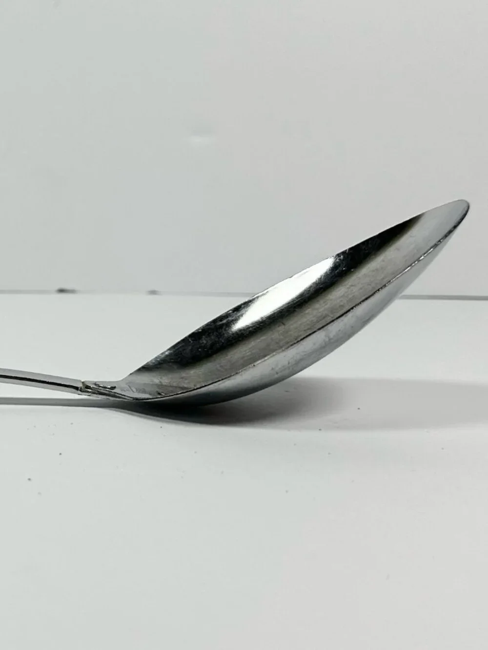 Vintage EKCO USA Stainless Steel Serving Spoon Black Plastic Handle Utensil MCM